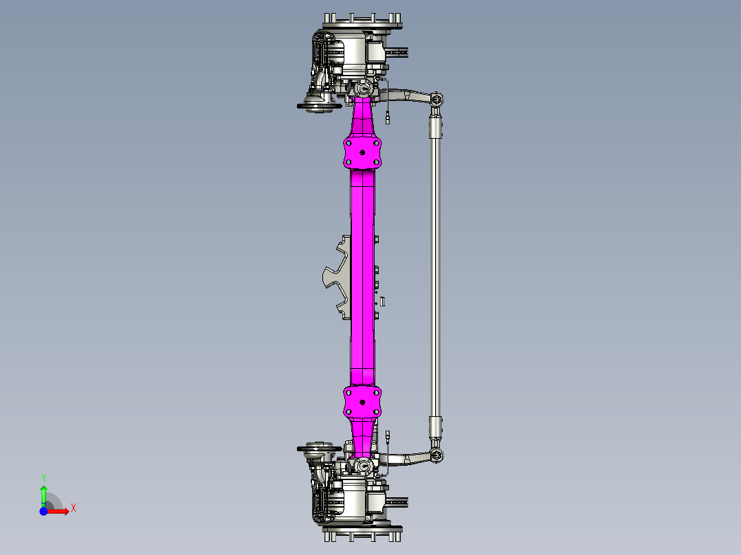 10米客车汽车前桥前视图