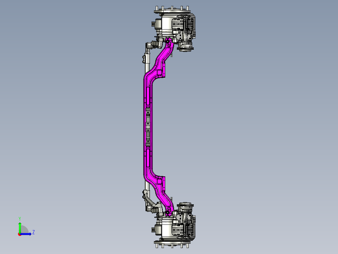10米客车汽车前桥左视图