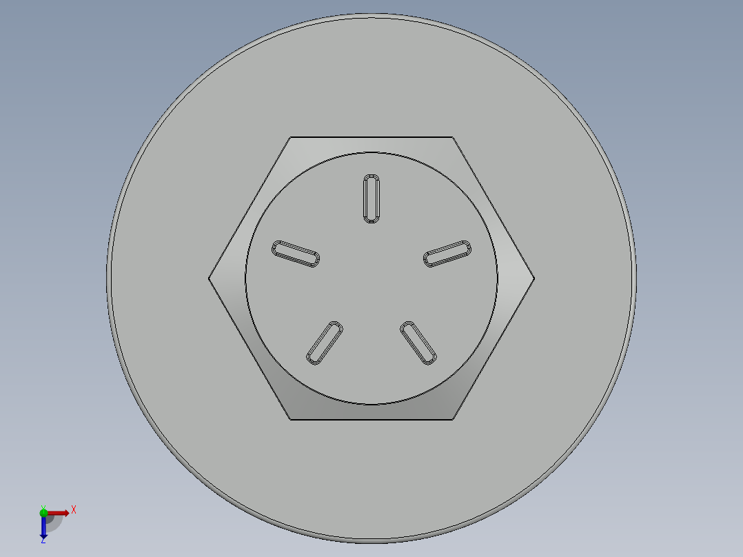 紧固件-0.6250 Bolt Hex俯视图
