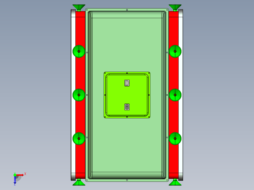 吸附式爬壁清洗机设计【三维proe】【含cad图纸和文档】【履带式真空吸附高楼外墙玻璃】俯视图