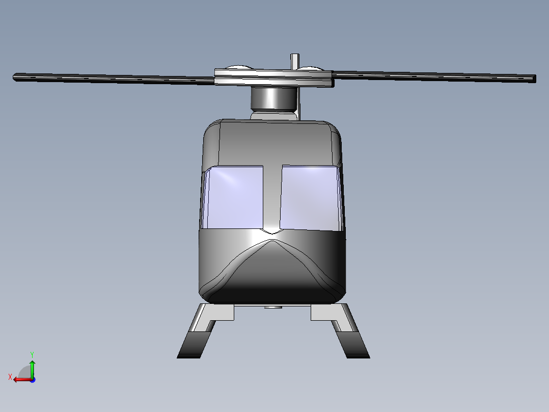 简易玩具直升机Toy Helicopter后视图