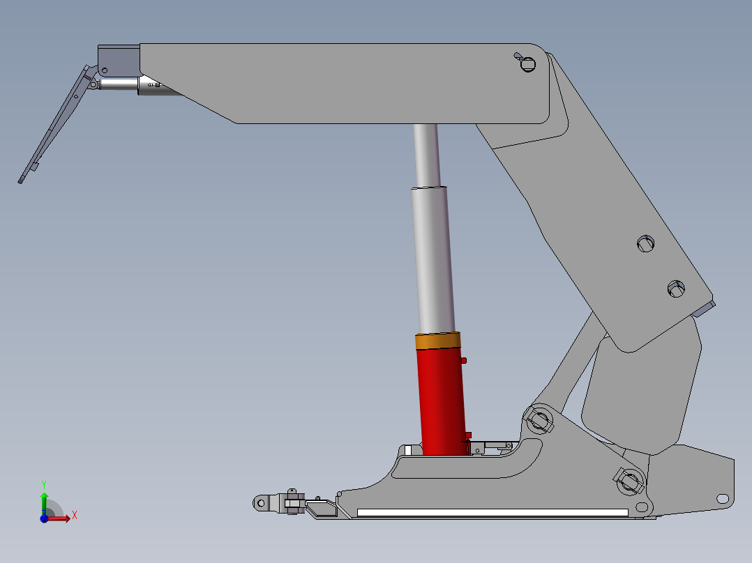 掩护式液压支架三维图(1)前视图