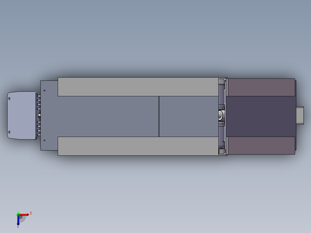 掩护式液压支架三维图(1)俯视图