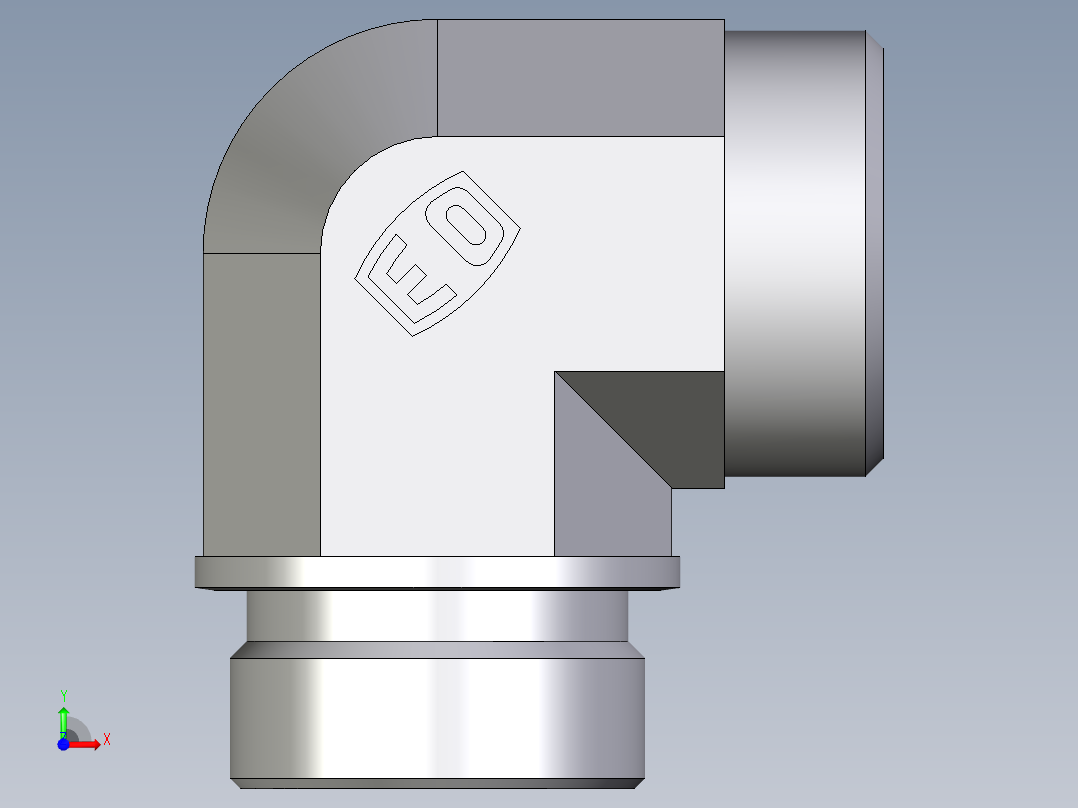 卡套式工业通用硬管接头EO_Male_stud_elbow_WE35LRCFX前视图