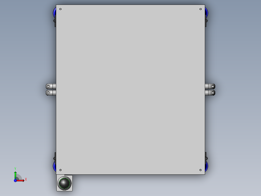 收放料部分设计模型前视图