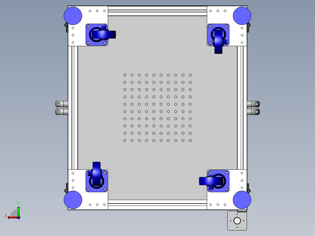 收放料部分设计模型后视图