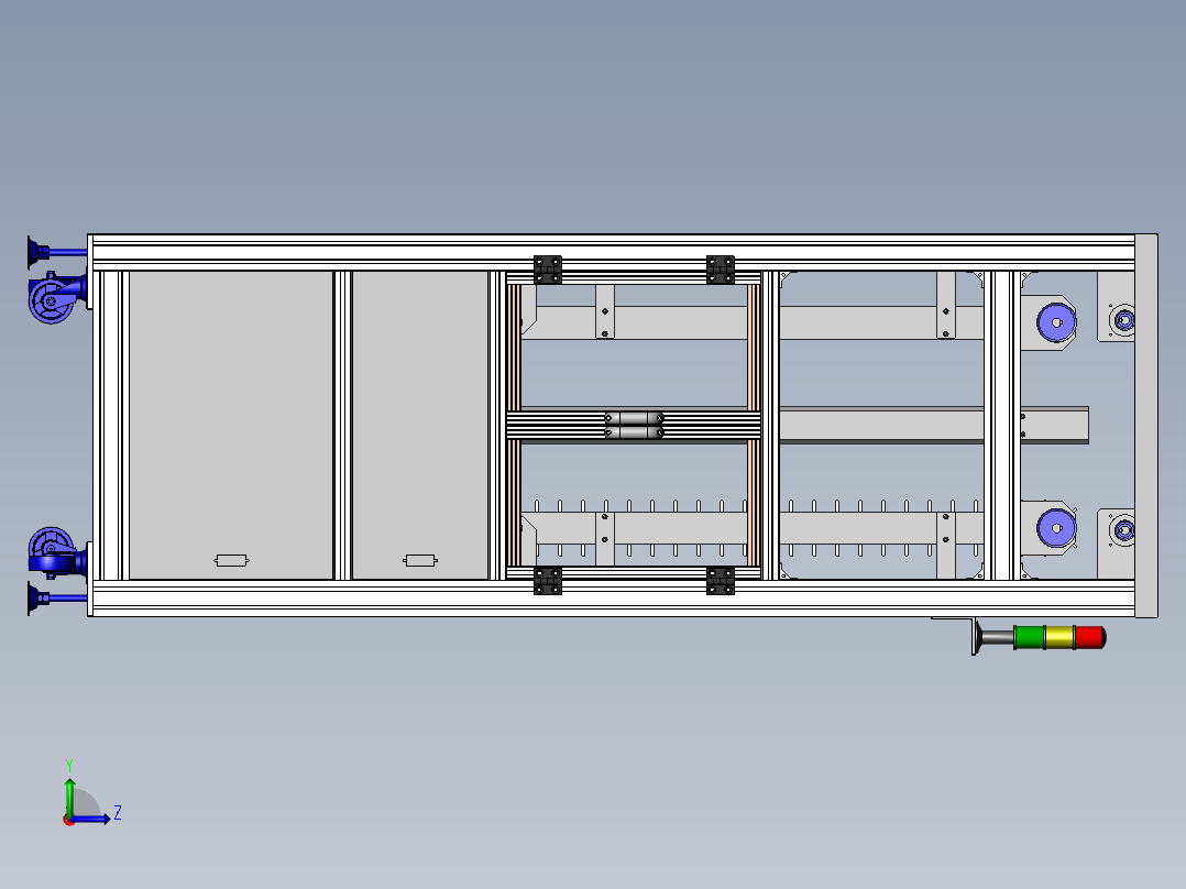 收放料部分设计模型左视图