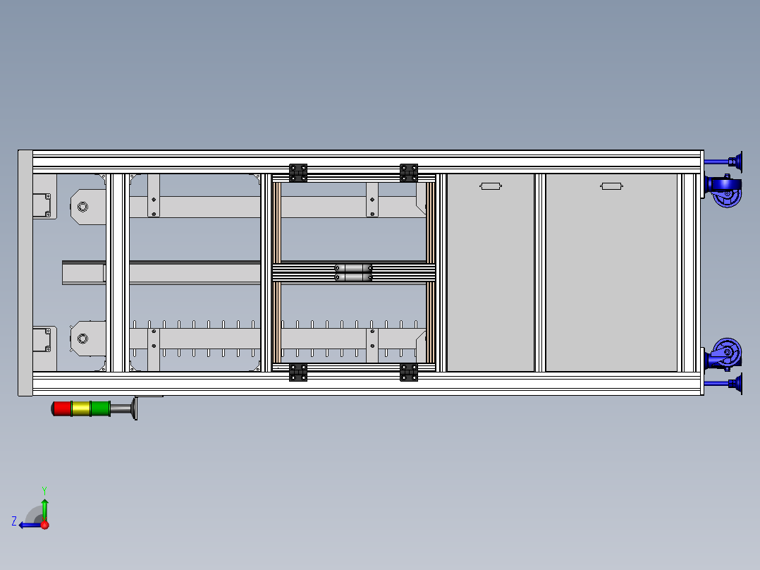 收放料部分设计模型右视图