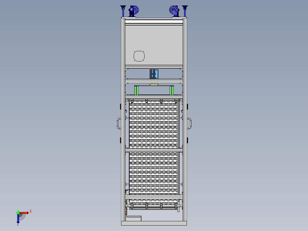 收放料部分设计模型俯视图