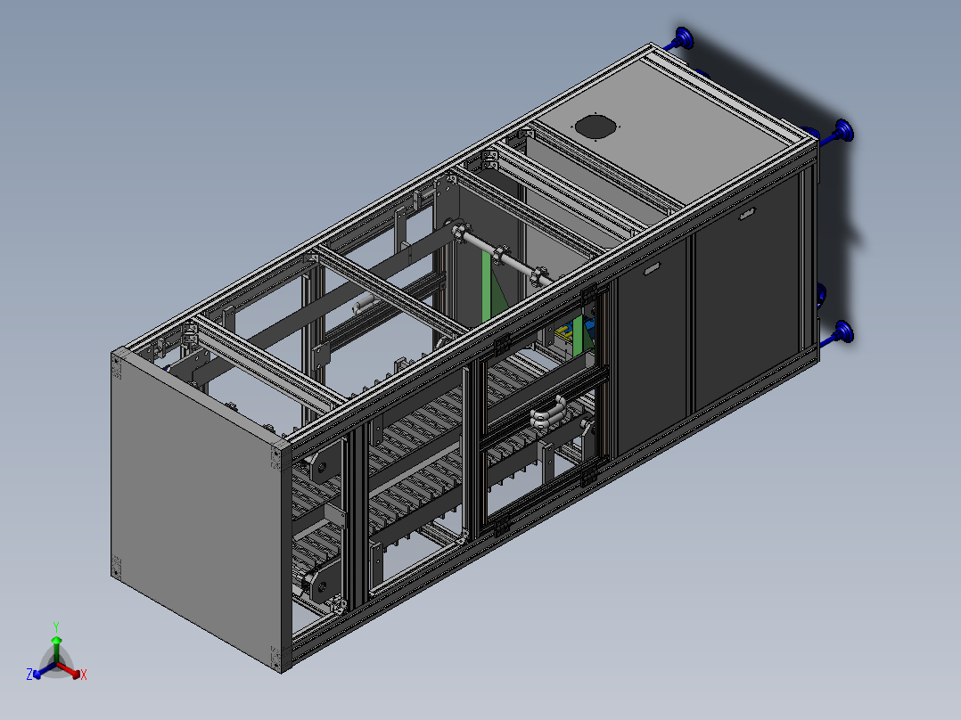 收放料部分设计模型正等轴测图