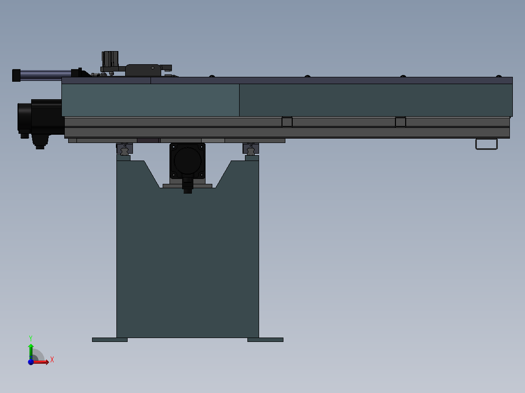数控平板送料机三维SW模型前视图