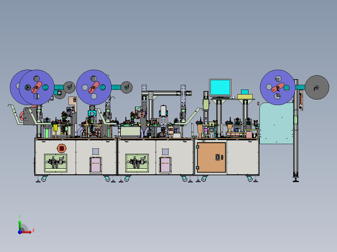 Type C自动组装线体sw20前视图