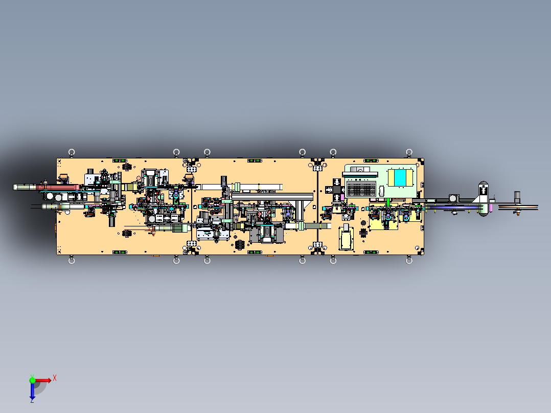 Type C自动组装线体sw20俯视图