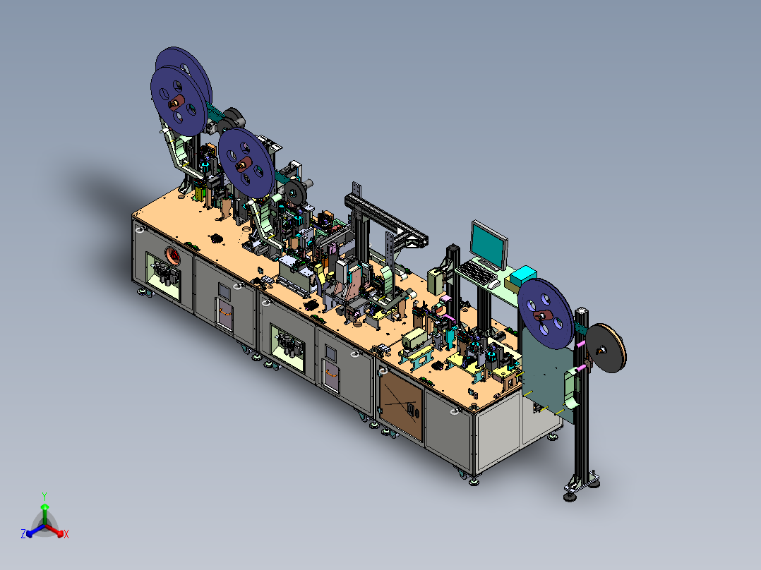 Type C自动组装线体sw20正等轴测图