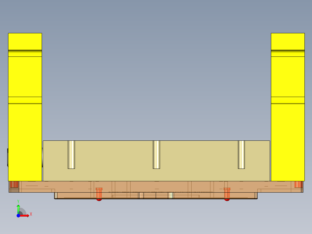UX363-C-笔记本CNC工装夹具三维模型CNC2-新工艺验证前视图