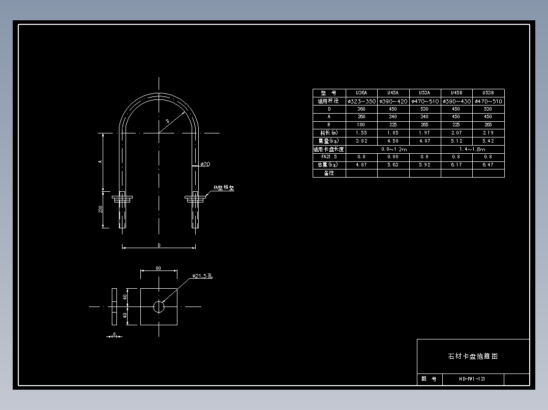 121 石材卡盘抱箍图