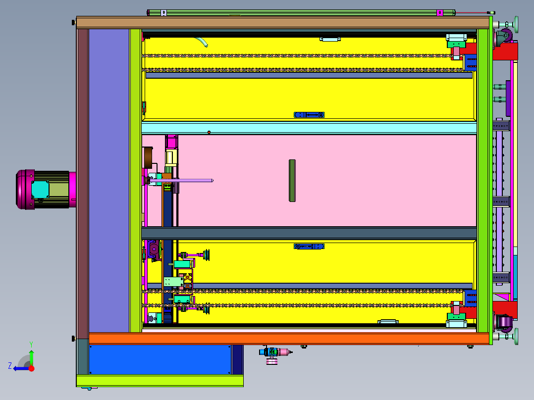 堆叠栈板自动分离装置右视图