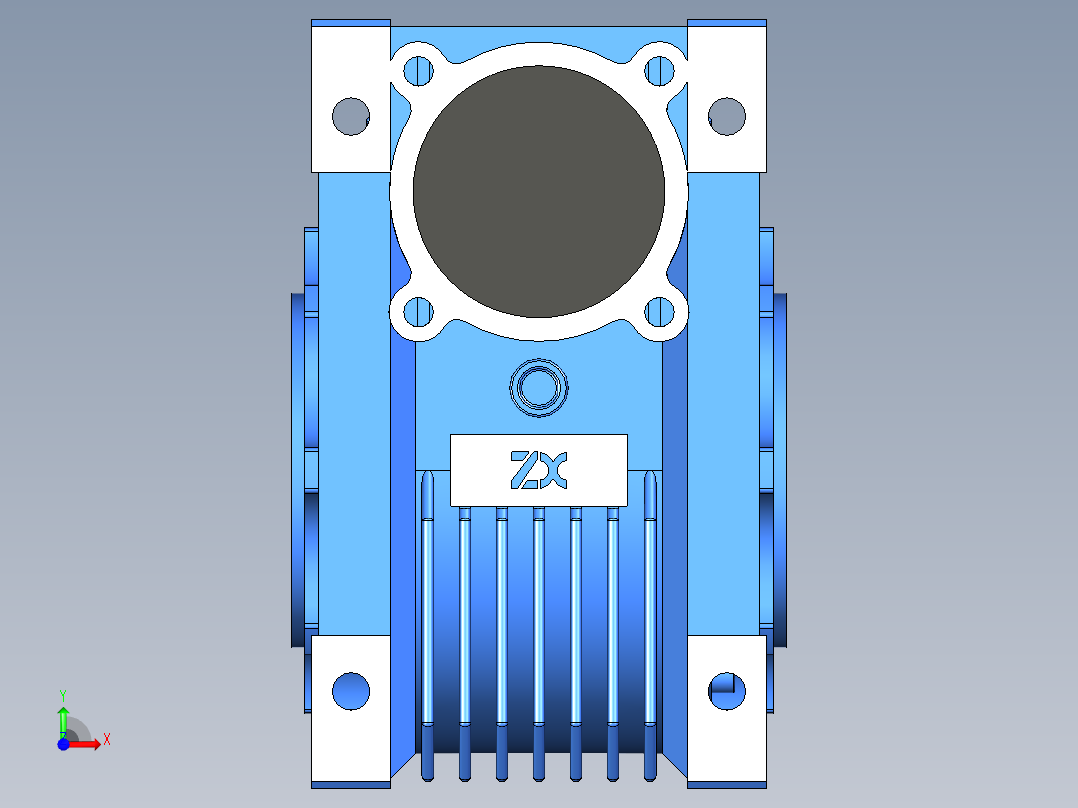 NRV030-090型蜗轮蜗杆减速机[NRV063╱20╱B3]前视图