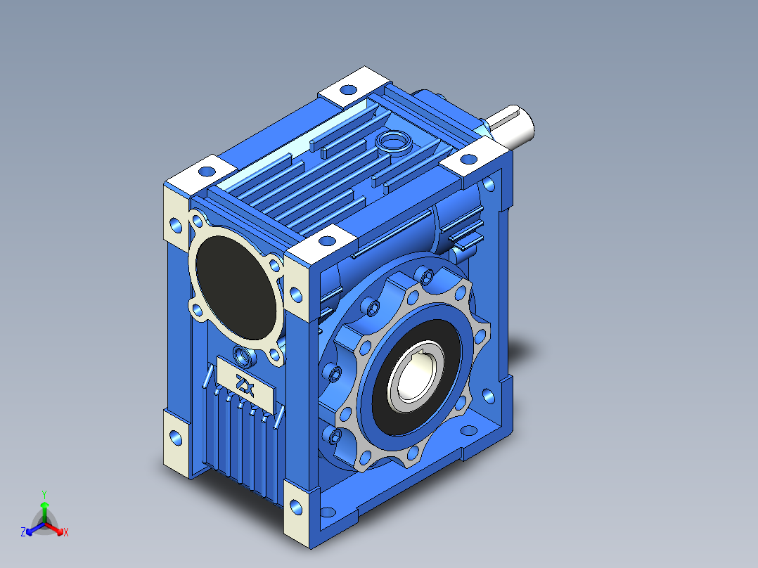 NRV030-090型蜗轮蜗杆减速机[NRV063╱20╱B3]正等轴测图