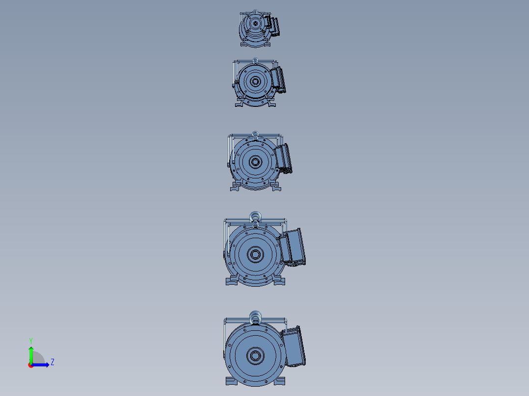 YXEJ-B35系列高效率电磁制动三相异步电机左视图