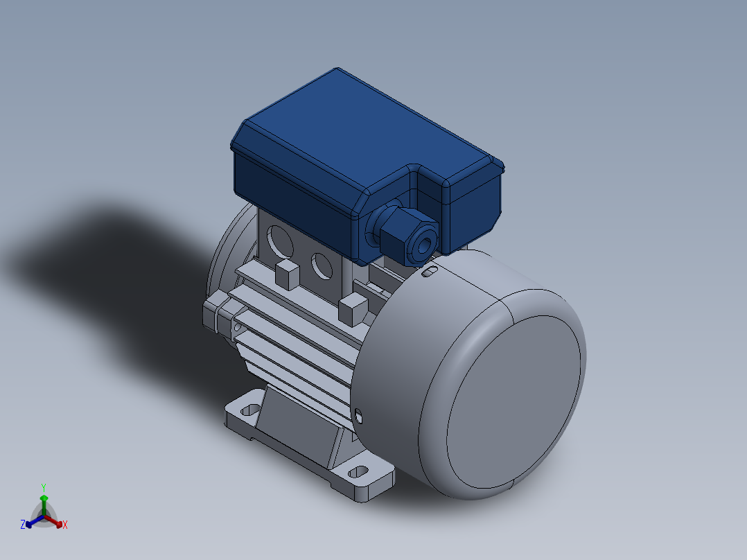 单相电动机 Delphi 63 B3正等轴测图