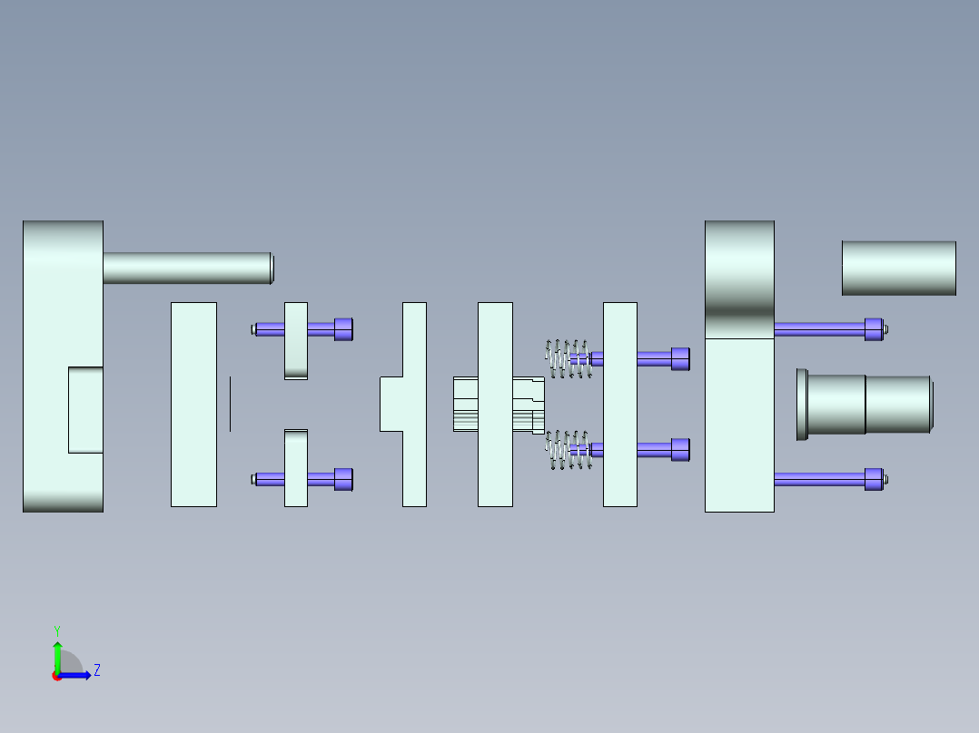 指针落料冲孔复合模左视图