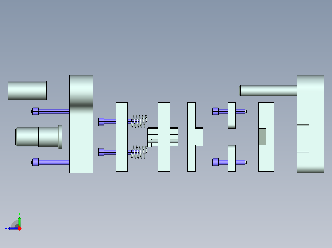 指针落料冲孔复合模右视图