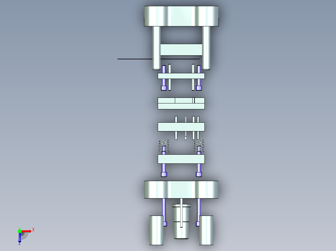 指针落料冲孔复合模俯视图