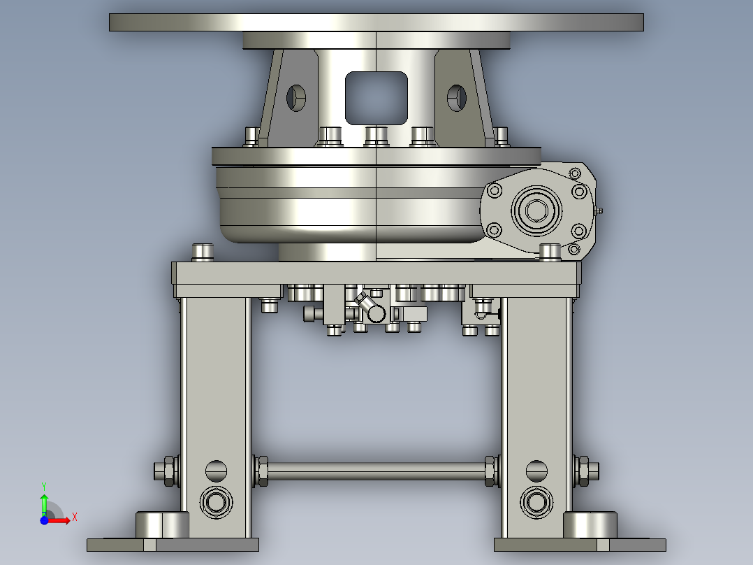 大口径平面抛光机精密转台设计前视图