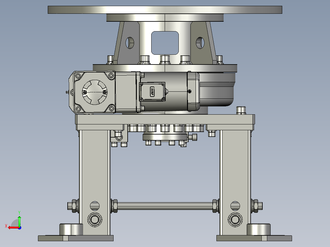 大口径平面抛光机精密转台设计后视图