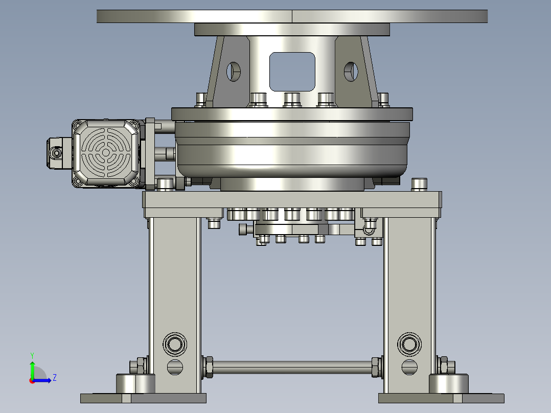大口径平面抛光机精密转台设计左视图