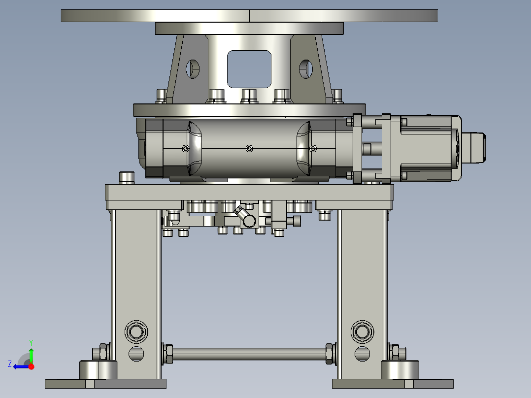 大口径平面抛光机精密转台设计右视图