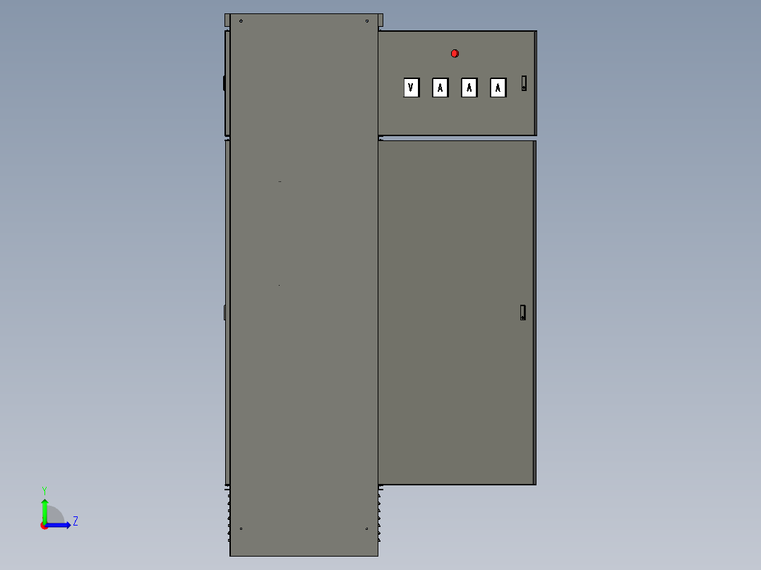 电源柜630A铜排布局前后叠加左视图
