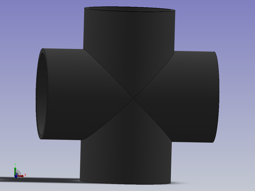 Cross DN250 PN10 U-PVC主视图