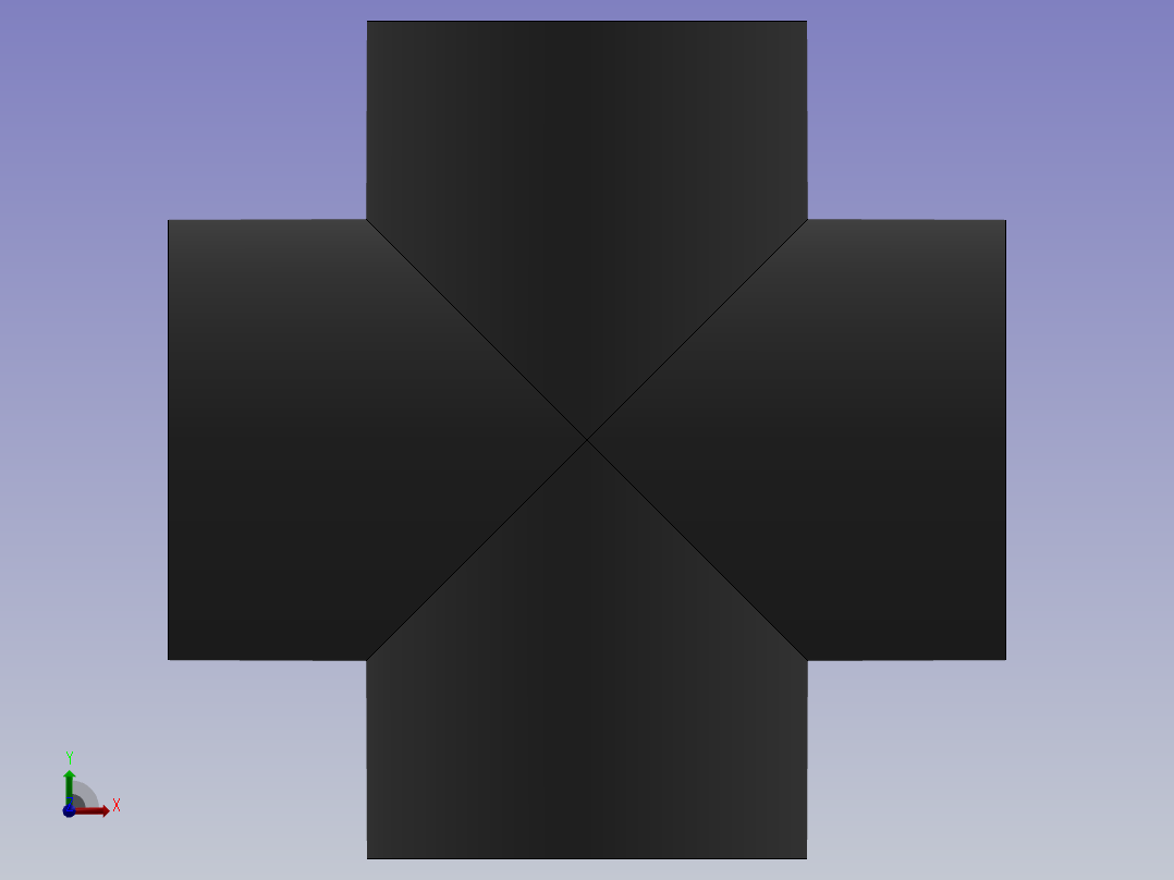 Cross DN250 PN10 U-PVC前视图