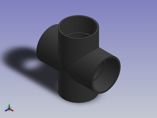 Cross DN250 PN10 U-PVC正等轴测缩略图