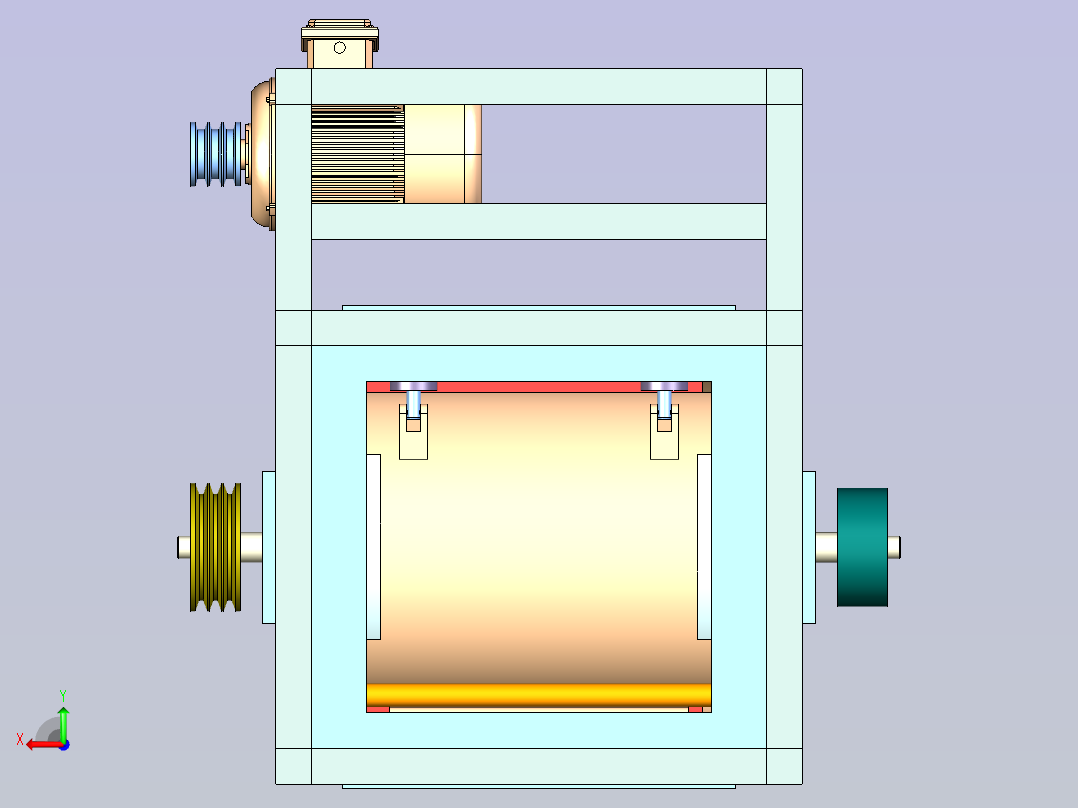 锤式破碎机设计含三维stp+二维cad图纸+说明1449416后视图