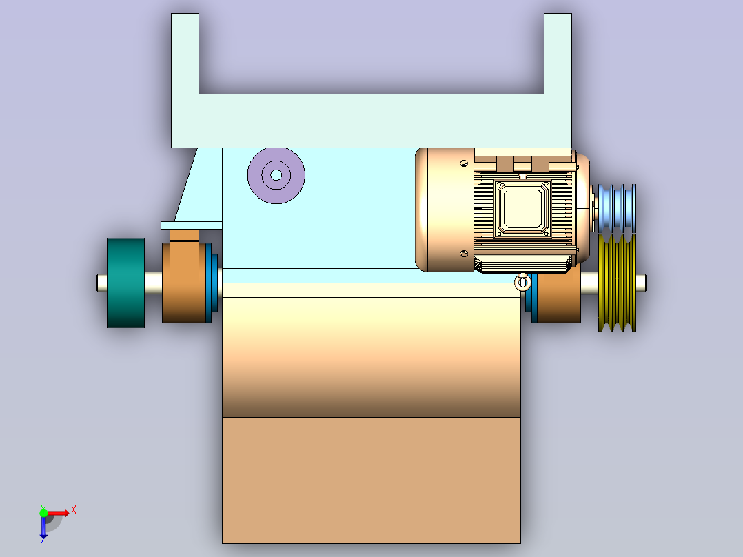锤式破碎机设计含三维stp+二维cad图纸+说明1449416俯视图