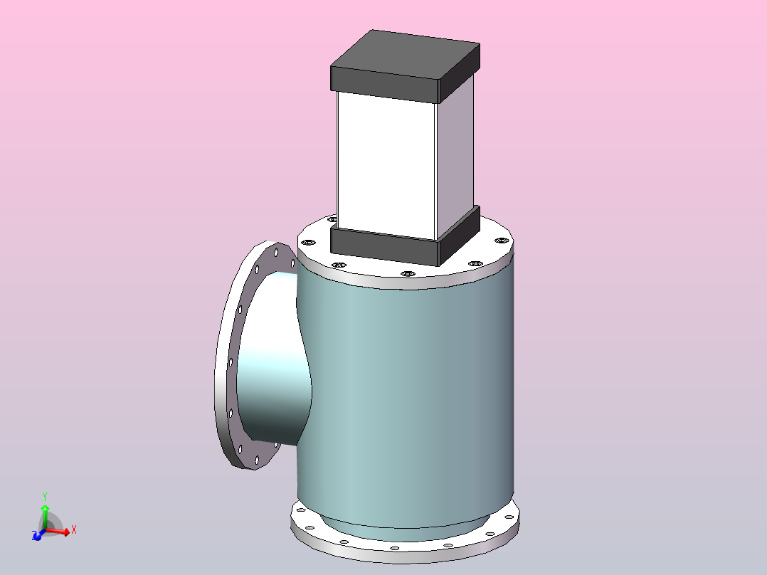 GDQ-J200气动高真空挡板阀(宁波仪表)主视图