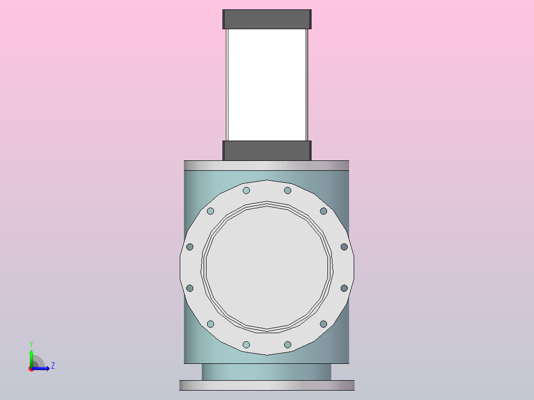 GDQ-J200气动高真空挡板阀(宁波仪表)左视图