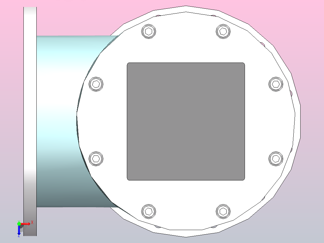 GDQ-J200气动高真空挡板阀(宁波仪表)俯视图