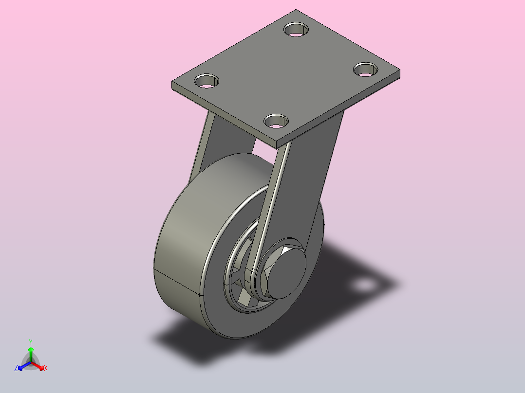 5寸超重型加强聚氨酯固定脚轮[5寸超重型加强聚氨酯固定脚轮-125]主视图
