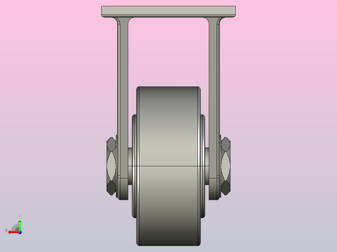 5寸超重型加强聚氨酯固定脚轮[5寸超重型加强聚氨酯固定脚轮-125]后视图