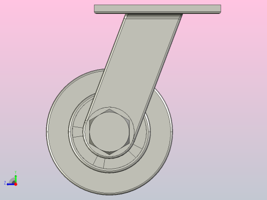 5寸超重型加强聚氨酯固定脚轮[5寸超重型加强聚氨酯固定脚轮-125]右视缩略图
