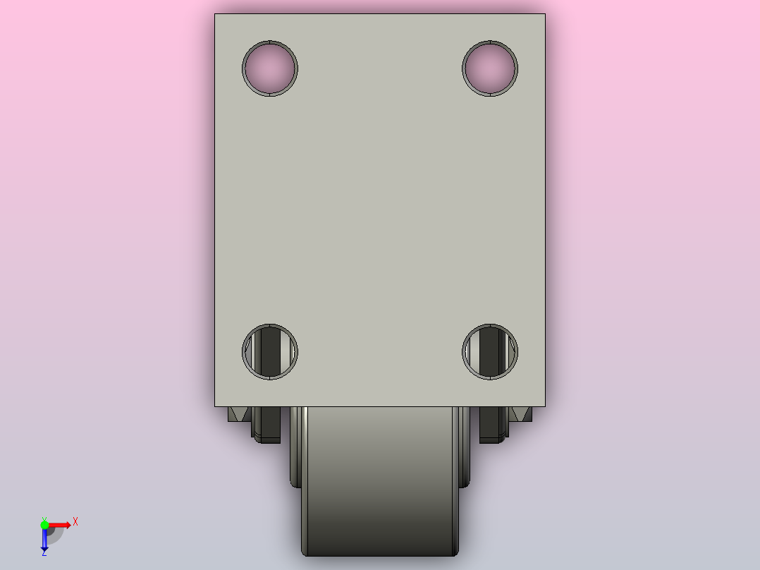 5寸超重型加强聚氨酯固定脚轮[5寸超重型加强聚氨酯固定脚轮-125]俯视图