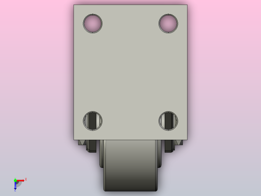 5寸超重型加强聚氨酯固定脚轮[5寸超重型加强聚氨酯固定脚轮-125]俯视缩略图