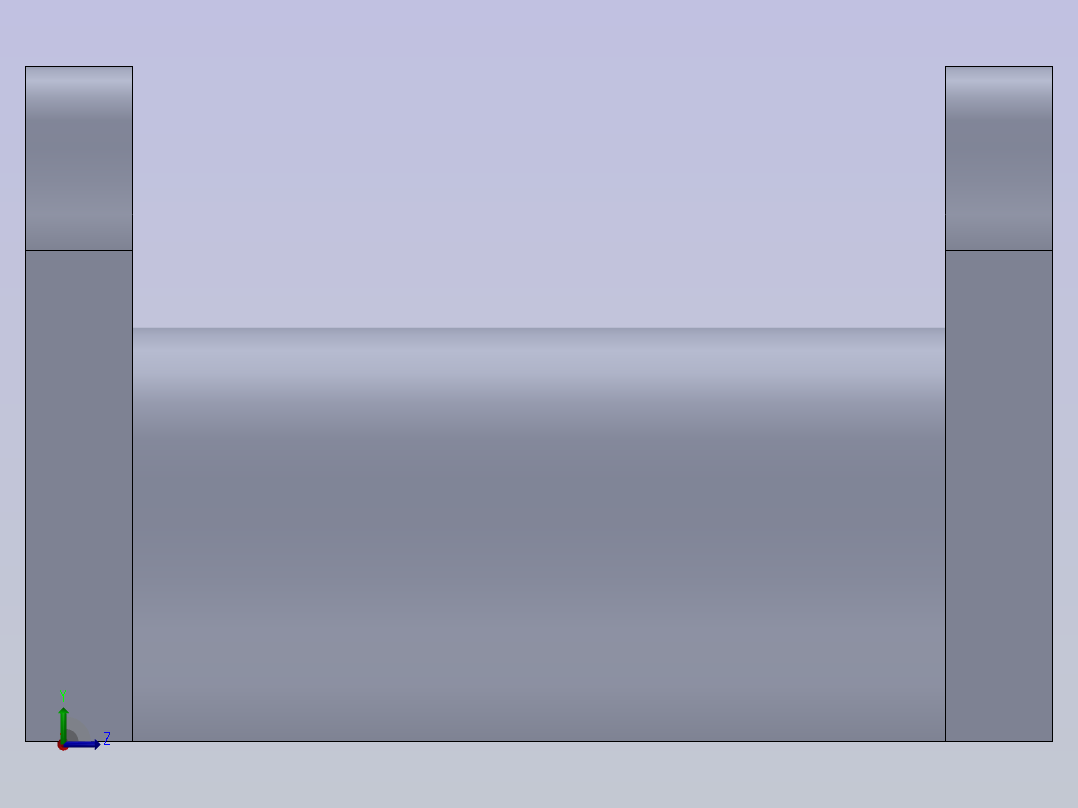 双板半圆筒支架左视图