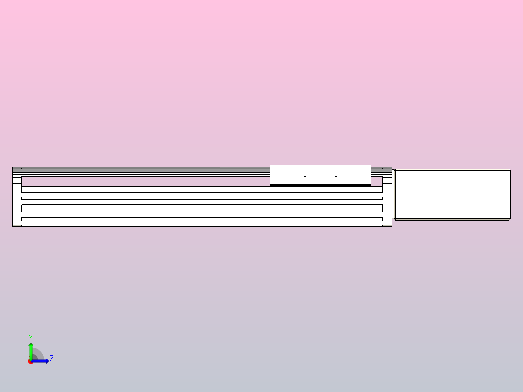 皮带直线轴半封闭可选导轨TPA-HNB-140D-120-L250-ML-Y-P40-N3左视图