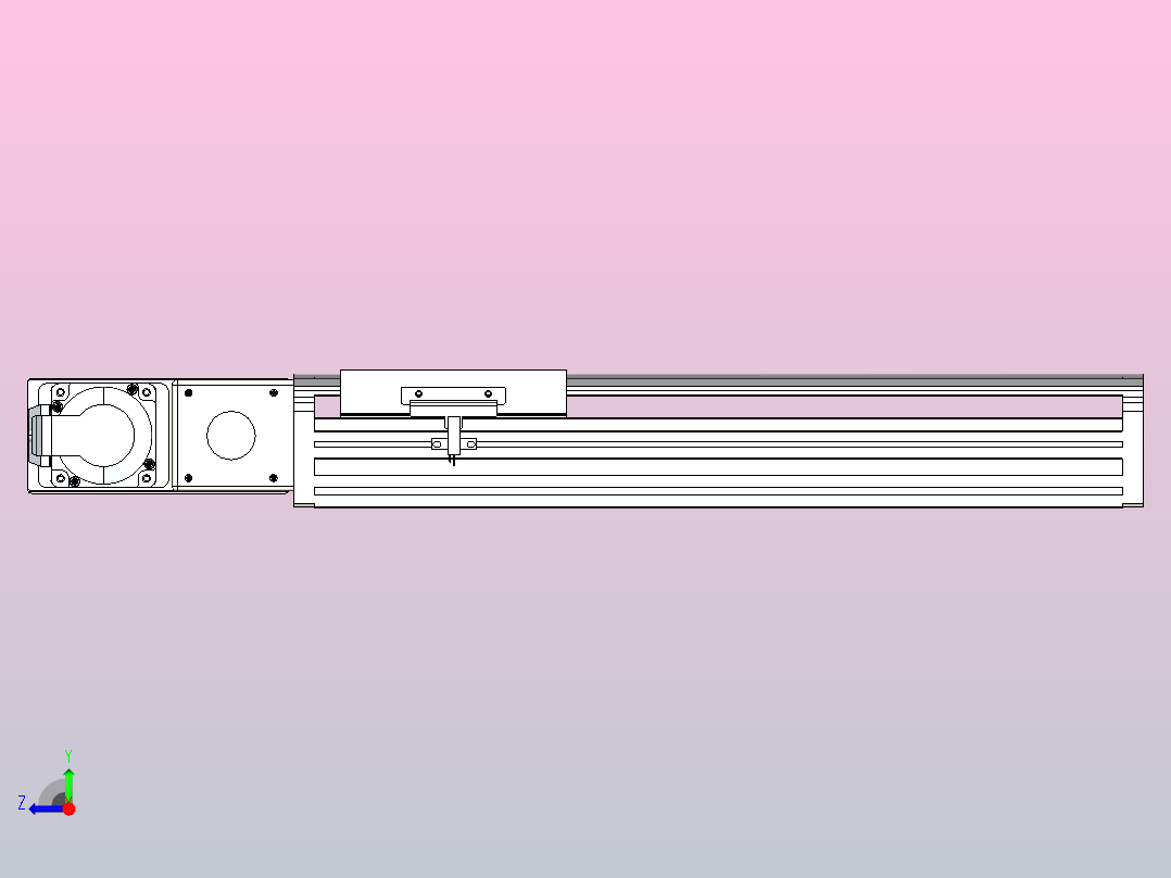 皮带直线轴半封闭可选导轨TPA-HNB-140D-120-L250-ML-Y-P40-N3右视图