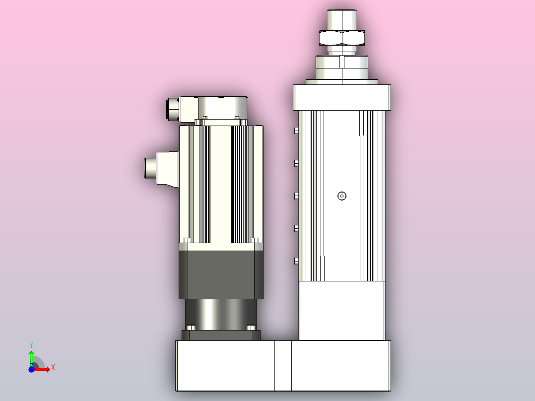 MTA125-100-P10-FF-P-K□-P1500(2000,3000)W-S3 MTA125电动缸 最大负载60KN 额定负载50KN 1500(2000,3000)W电机间接安装前视图
